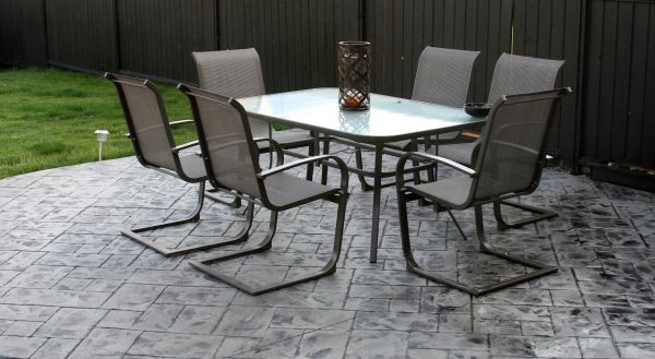Backyard Concrete Stamping in Easton